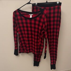Victoria's Secret Red and Black Plaid Pajama Set